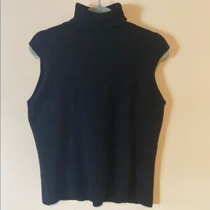 Black Sleeveless Turtleneck Sweater